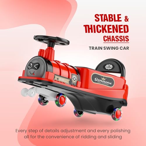 kidsROAR Train Car for Kids 1 Year+ | 2 Year+ | Baby Panda Swing Car | Ride On Car for Kids | Musical Twister Toy Car Magic | Best Birthday Gift for 1-5 Years Baby Boy Girl Toy | Upto 100kg (Maroon) - Image 3