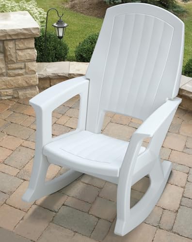 Semco Rockaway Heavy Duty All-Weather Outdoor Rocking Chair Plastics - White