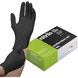 Guantes De Taller Mecanico ABD Caja 100 Guantes nitrilo talla L negro, talla S, M, L, XL, desechables, sin polvo, de goma sin látex