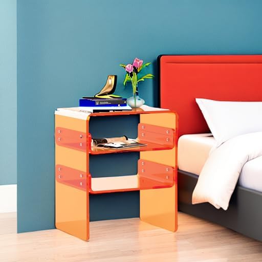 Miniatura 5 de Mesita de noche de acrílico transparente de 3 niveles, elegante almacenamiento de noche con diseño duradero, perfecta para dormitorios, salas de