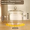 Glass Saucepan with Cover, 1.7L/57OZ Heat-resistant Glass Cooking Pots, Glass Pots for Cooking on Stove Cookware Set Stovetop Pot for Soup, Pasta,& Baby Food (57OZ) #1