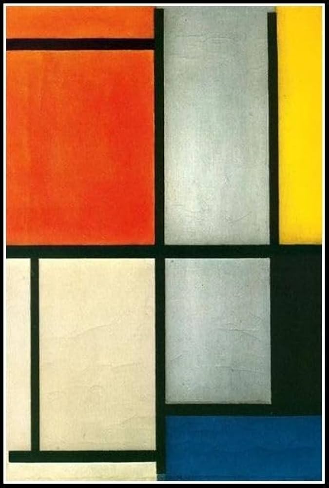 Amazon | ピエト・モンドリアンによるオレンジ、赤、黄色、黒