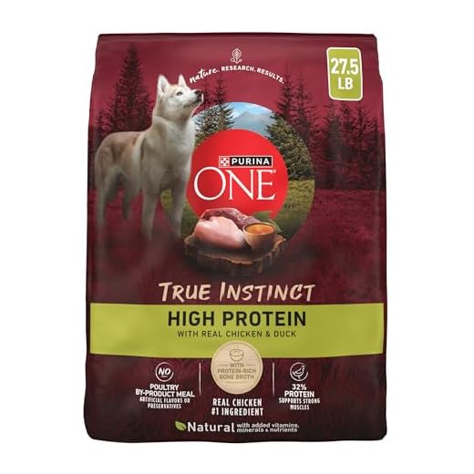 Purina ONE True Instinct High Protein Dry Dog Food Formula with Real Chicken and Duck Natural with Added Vitamins and Minerals Dog Food - 27.5 lb. Bag