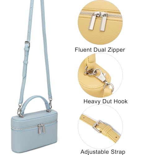 Image of Rejolly Vanity Case Handbag for Women Top-Handle PU Leather Purse Crossbody Shoulder Bag