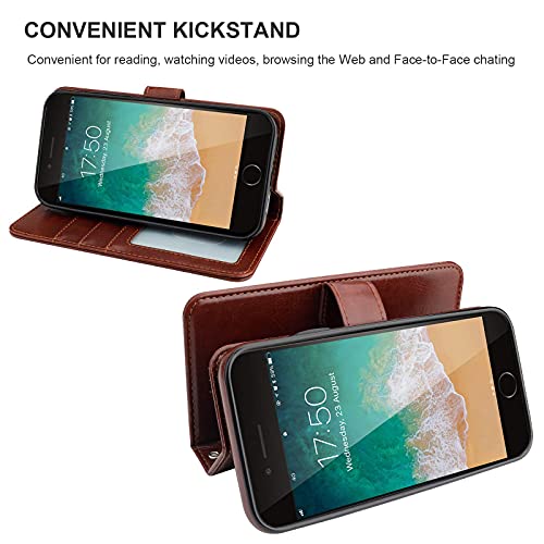 Bocasal Iphone 8 Plus Iphone 7 Plus Wallet Case With Card Holder Pu Leather Magnetic Detachable Kickstand Shockproof Wrist Strap Removable Flip Cover For Iphone 7/8 Plus 5.5 Inch (Brown) #TOP4