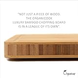 Organicook Luxury Large Wooden Chopping Board - Non-Slip Feet, Bamboo Chopping Board, Wood Cutting Board, Butchers Block, Easy Clean, Thick 40x30x3cm, Fair Trade - Image 2