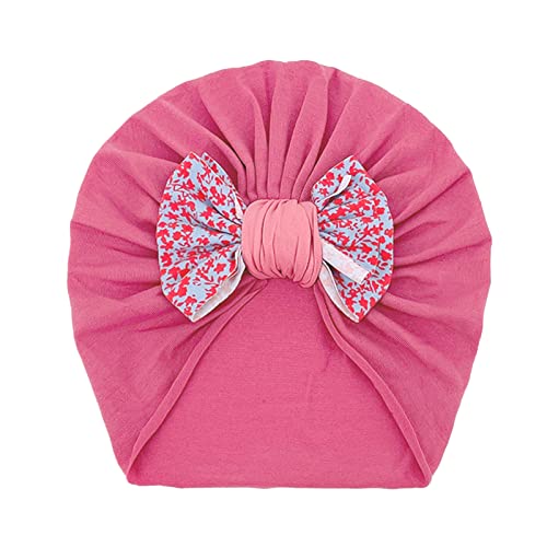Qvkarw Toddler Infant Kids Boys Girls Stretch Bowknot Floral Prints Breathable Hat Caps Headwear Cow