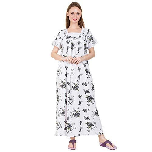 Image of Women's Cotton Nighty Night Gown Multicolore /Cotton Nighty for Pregnant Ladies /Women Night Gowns for Day Wear /Night Wear (Multicolour)(Available Sizes XL & XXL)