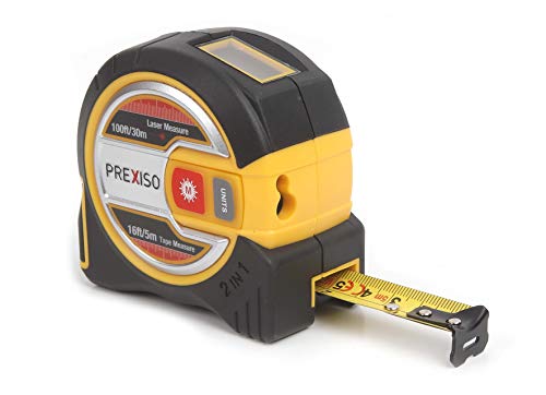 Prexiso 2-in-1 Laser Tape, 98 ft. w/Laser, 16 ft. w/Tape, 98ft./16ft, (1 Pack) (PLT30C)