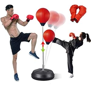 Punching-Bag-with-Stand-for-AdultsKids-Boxing-Bag-Equipment-Speed-Bags-Set-Kickboxing-Bag-Reflex-Ball-MMA-Boxing-Training-Equipment-Home-Gym-Stuff-with-2-Gloves Punching Bag with Stand for Adults&Kids Boxing Bag Equipment Speed Bags Set Kickboxing Bag Reflex Ball MMA Boxing Training Equipment Home Gym Stuff with 2 Gloves
