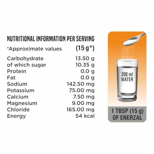 Image of Enerzal Orange 1KG Energy Drink Powder | Instant Hydration Drink (Pack of 1) (1)