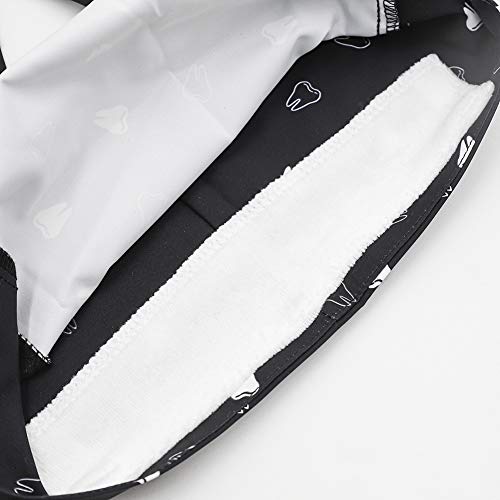 Chuangli Cute Printed Working Cap With Sweatband Adjustable Tie Back Hats For Women/Men (01 A Black Tooth) #TOP2