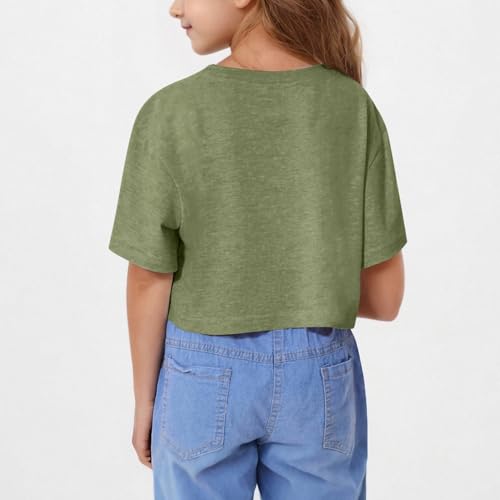 Girls Crop Tops Kids Summer Fashion Athletic Tennis T-Shirts Teen Girls Casual Basic Crewneck Sports Short Sleeve4