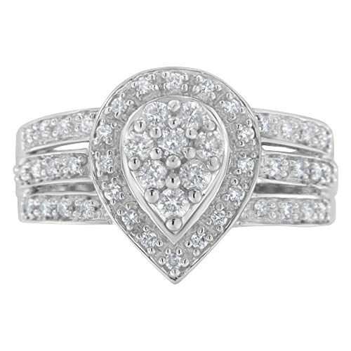 Haus of Brilliance 10K White Gold Diamond Cocktail Teardrop Ring (1/2 Cttw, H-I Color, SI2-I1 Clarity) - Size 7