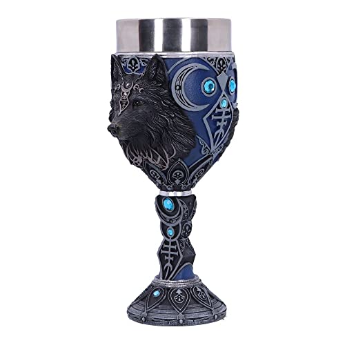 Nemesis Now Wolf Moon Goblet, Blue, 19.5cm - Image 3