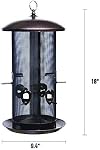 Nature's Rhythm Metal Hopper Bird Feeder Deux chambres, lourd devoir Mesh métal Dual Seed Compartiments Outdoor Hanging Wild Bird Feter avec 10 Ports d'alimentation,10lbs Capacité de semences