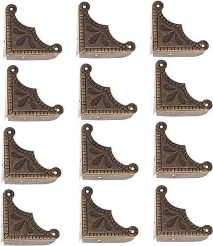 Mgoodoo 12 Stück Möbel Ecken,Eckenschutz Metall,Buchecken Schutzecken Möbel Zubehör für Kisten Boxen Möbel Regal Tisch,Vintage Bronze-Farbe 39x39x50mm Mgoodoo 12 Stück Möbel Ecken,Eckenschutz Metall,Buchecken Schutzecken Möbel Zubehör für Kisten Boxen Möbel Regal Tisch,Vintage Bronze-Farbe 39x39x50mm