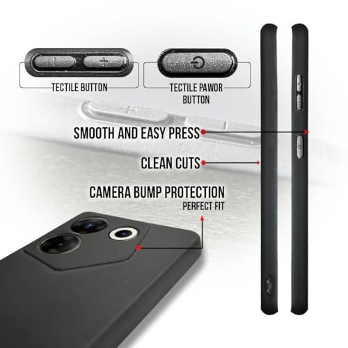 PrintWhiz Soft Silicone Back Cover for Tecno Camon 20 Pro 5G, Black - Image 5
