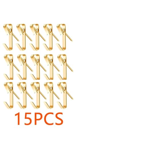 Image of Picture Hangers 15 Pcs Picture Hanging Hooks Pack, Heavy Duty Picture Hooks Hanging Hardware for Wall Hanging Photos Frames Mirrors