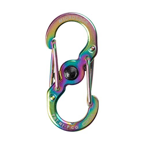 Image of Nite Ize S-Biner MicroLock Stainless Steel - Micro-Sized Dual Carabiner for Keys, Pet Tags & Small Accessories - Center Locking Lever - Twist-to-Lock