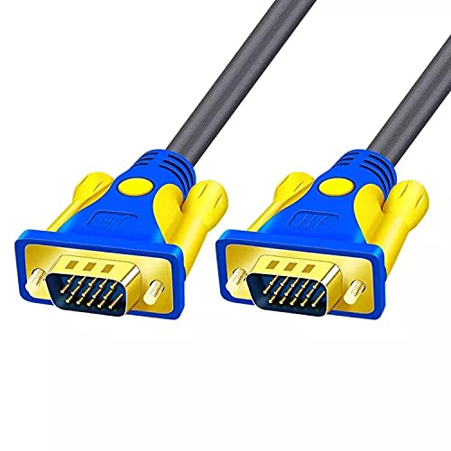 Connectors VGA Male to VGA Male Video Cable Duble VGA 3+6 1080P HD Cable Laptop Connection Monitor Desktop Host Video Projector Extension - (Cable Length: 5M, Color: 1080P Black)