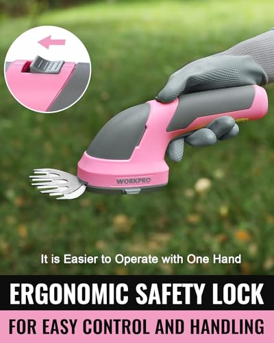 image for WORKPRO Cordless Grass Shear & Shrubbery Trimmer - 2 in 1 Handheld Hed