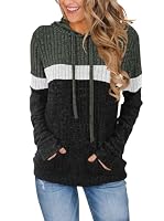 Cuptacc Hoodie Damen Kapuzenpullover Coole Pullover Damen Locker Sweatshirt Mode Oberteile Langarm Grünschwarz XXL 50-52