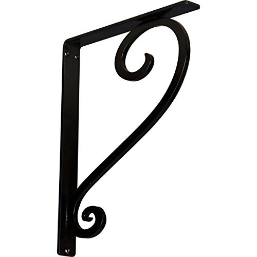 New Product Ekena Millwork BKTM01X12X15SED Edwards, 1 1/2W x 12D x 15H, Powder Coated Black