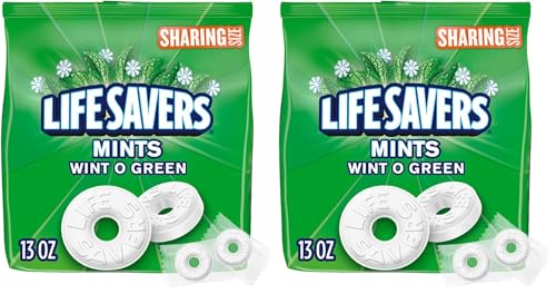 Image of LIFE SAVERS Wint-O-Green Summer Candy Individually Wrapped Hard Mints, Sharing Size, 13 Oz Bag (Pack of 2)
