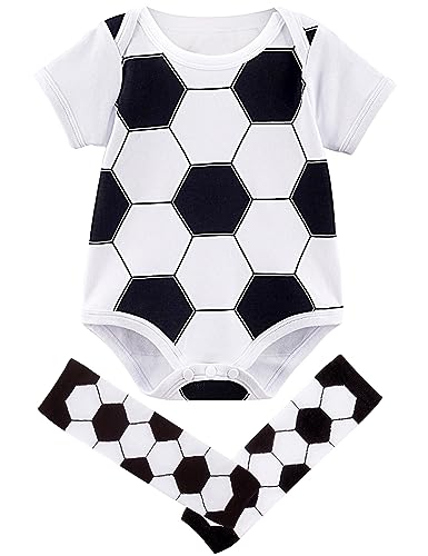 Image of COSLAND Baby Boys' Cotton Sport Casual Bodysuit, Infant Short Sleeves Pattern Outfits, 0-18 Months