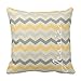 NA Nome ID Fodera per Cuscino con Motivo a Zig Zag a Zig-Zag Chevron Grigio Giallo