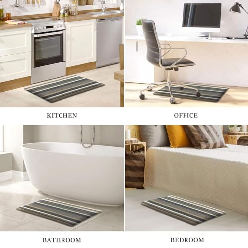 Image of Luxe Home Cuba PVC Door Mats Loop Utillity Anti Fatigue - Stripe Yellow - Cushioned, Non Slip, Washable - Indoor Outdoor Mats for Home, Kitchen, Garage More (51x99 cm)