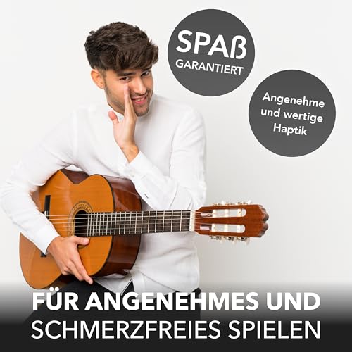 TOREROMUSIC® - Gitarrensaiten Konzertgitarre. Nylon und Silber. Premium Nylon-Saiten für Akustikgitarre, Konzertgitarre und Klassische Gitarre (6-Saiten-Set), inkl. 3 Plektren