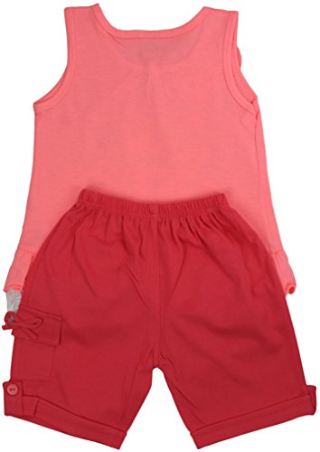 Image of ToBeInStyle Girl's Two Piece Summer Set Cute Tee Top and Matching Shorts Adorable Outfit