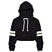 Perfashion sexy crop top sweatshirt cropped sweatshirt (M, Striped Black Hoodie)