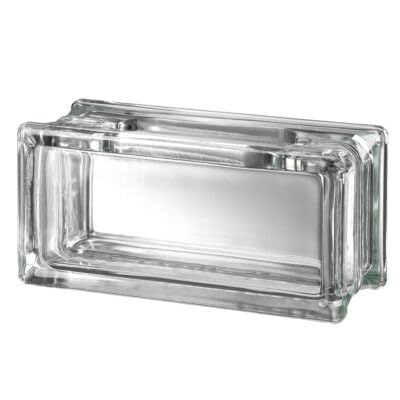 Seves Glass Block 4x8x3 Clearview Craft Block | Hollow Unit with Hole & Cap | Suitable for DIY Displays Lights Photos Rocks & Keepsakes