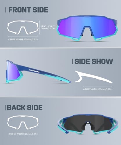 Image of Sport Polarized Sunglasses for Men and Women, Stylish and Lightweight Cycling Sunglasses with UV400 Protection