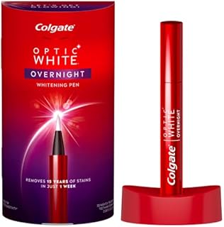 Colgate Optic White Overnight Teeth Whitening Pen, Teeth Stain Remover to Whiten Teeth, 35 Nightly Treatments, 0.08 Fl Oz