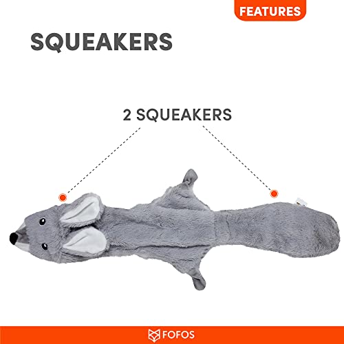 Image of BarkButler x Fofos Skinneez Stuffing Free Rabbit - Soft & Squeaky Toys for Dogs, Dog Toys for Large Dogs (5-30kgs) - Grey