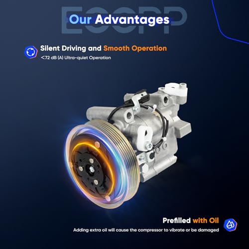 Image of ECCPP AC Compressor 1998-1999 for Nissan for Sentra 1.6L 2.0L | 1998 for Nissan 200SX L4 1.6L 2.0L Fast Cooling AC Compressor with Clutch