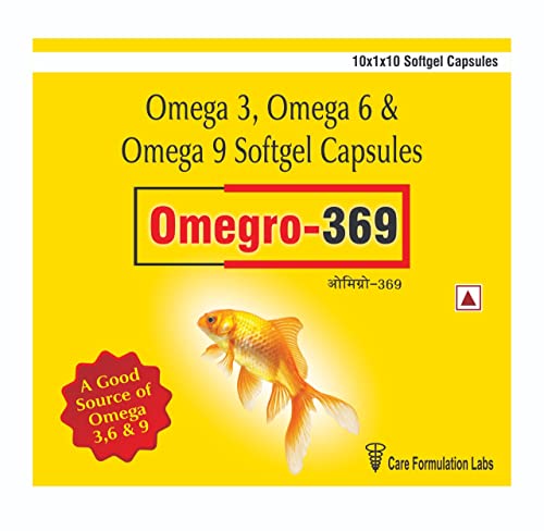 Image of Omegro 369 Health Supplement with Omega 3, Omega 6 & and Omega 9 For a Healthy Life.(Pack of 10 strips)