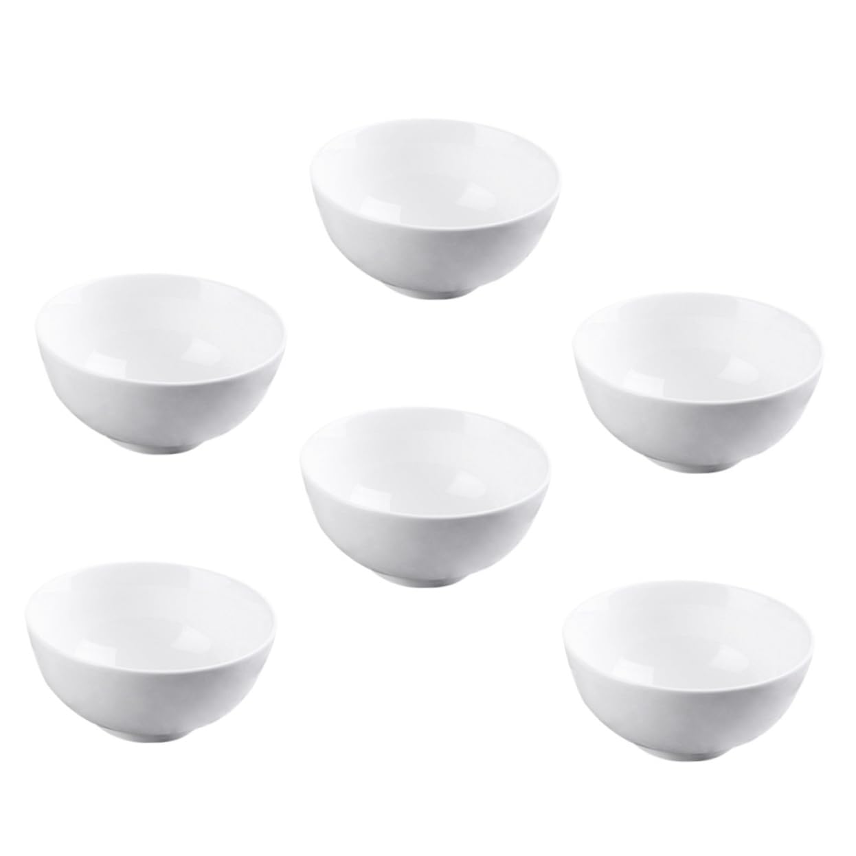 iplusmile Bol à Riz en Porcelaine Blanc 6 Pièces, Empilable et Isolant | Vaisselle pour Restaurant et Maison, Format Pratique pour Service Quotidien, Lot de 6