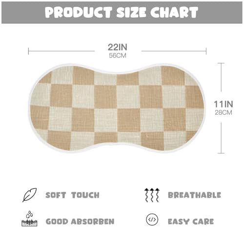 Muslin Burp Cloth for Baby 1PC Checkered Beige Super Absorbent Burping Cloths, Bibs for Newborn Boys Girls4