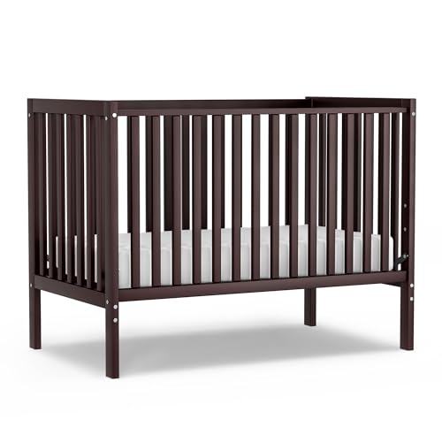 Image of Saylike Baby Crib 5-in-1 Convertible, Wood Full Size Toddler Bed for Small Baby, Made of Sustainable Natural Pinewood Cribs, Non-Toxic Finish, Simplistic Nursery Furniture (Espresso)