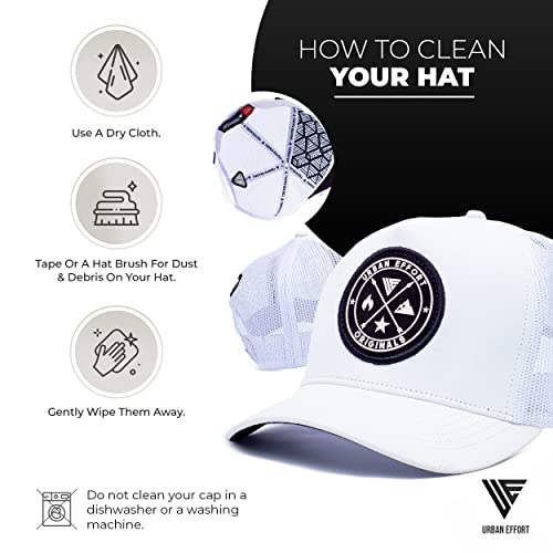 Image of Urban Effort Specialty Mens Snapback Hat - Curved Brim A Frame Adjustable Trucker Cap for Men and Women