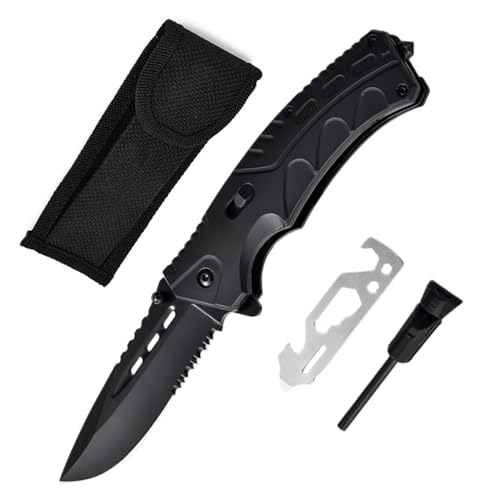 Camping Multitool Folding Cutter Accessories Gifts for Men Dad Upgraded Pocket Multi Tool Survival Gear with Fire Steel Screwdrivers Bottle Opener Whistle & Portable Sheath for Hiking Camping Multitool Folding Cutter Accessories Gifts for Men Dad Upgraded Pocket Multi Tool Survival Gear with Fire Steel Screwdrivers Bottle Opener Whistle & Portable Sheath for Hiking