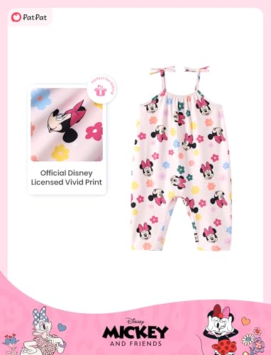 Image of Disney Frozen Elsa Princess Minnie Stitch Marie Girls Romper with Bow Tie Strap and Headband Cute Jumpsuit for Baby & Toddler