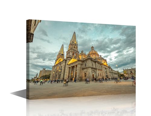 Jalisco Mexico Skyline Wall Art Canvas Guadalajara Cathedral Pictures Wall ...