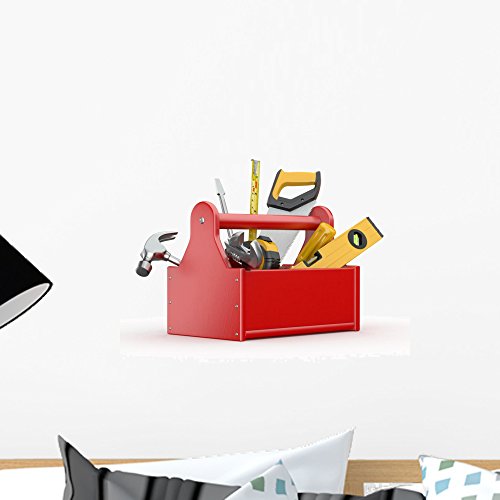 Wallmonkeys WM171070 Toolbox with Tools Skrewdriver Peel and Stick Wall Decals, 18