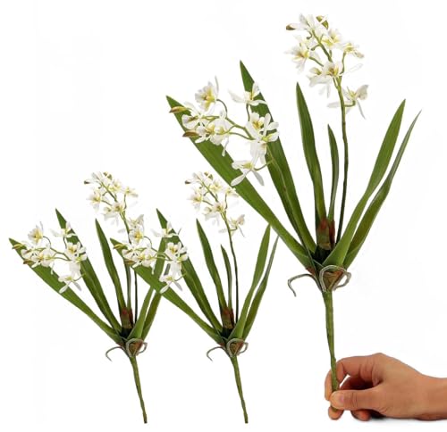 Mythlty 3pcs Artificial Cymbidium Orchid Flowers